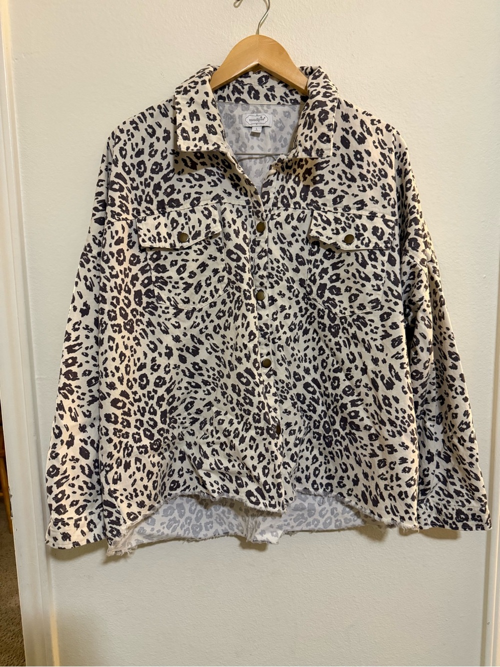 Mud Pie Cream and Black Leopard Print Shacket